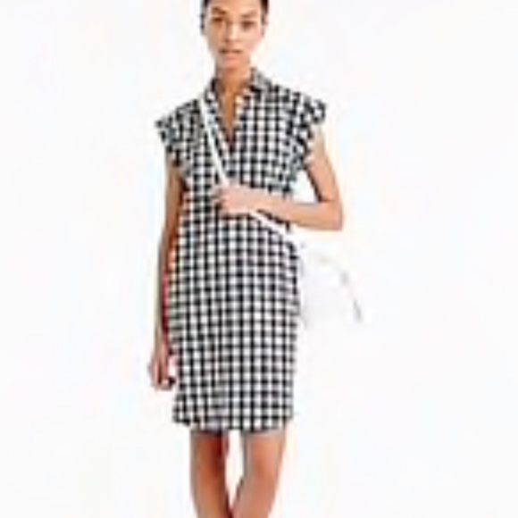 J. Crew Dresses & Skirts - J Crew Gingham Shift Dress Black White S New NWT